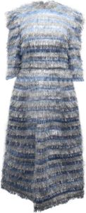 Dolce & Gabbana Pre-owned Pre-owned Striped Fringe Midi Dress Blauw Dames
