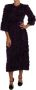 Dolce & Gabbana Pre-owned Purple Fringe Midi Sheath Dress Paars Dames - Thumbnail 1
