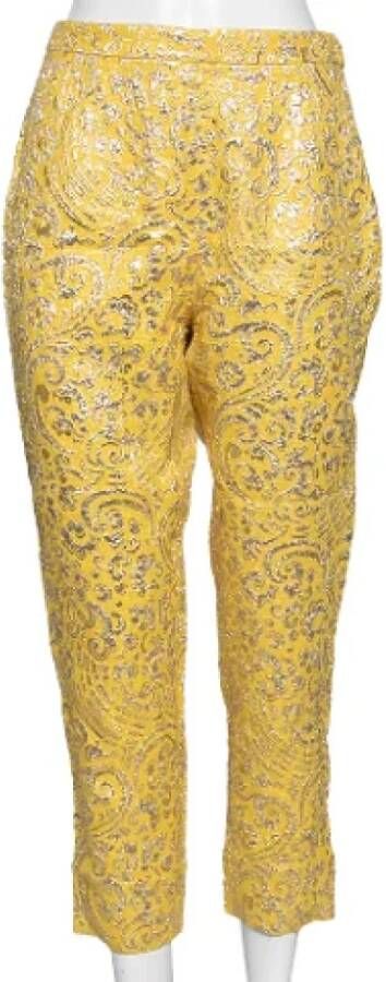 Dolce & Gabbana Pre-owned Silk bottoms Yellow Dames