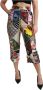 Dolce & Gabbana Pre-owned Silk Multicolor Print High Waist Cropped Pants Beige Dames - Thumbnail 1