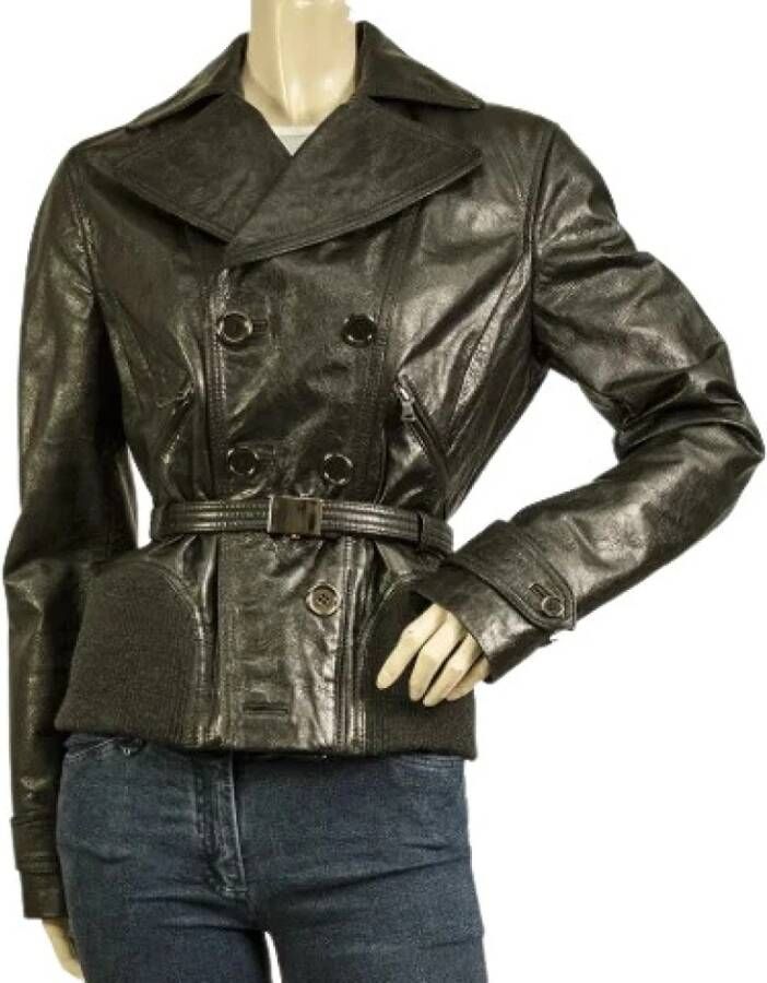Dolce & Gabbana Pre-owned Voldoende lederen bovenkleding Zwart Dames