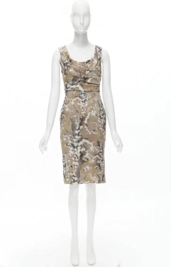 Dolce & Gabbana Pre-owned Voldoende zijden jurken Bruin Dames