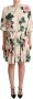 Dolce & Gabbana Pre-owned White Rose Print Stretch Silk Pleated Dress White Dames - Thumbnail 1