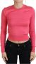 Dolce & Gabbana Roze Zijden Cropped Crewneck Sweater Pink Dames - Thumbnail 1