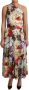 Dolce & Gabbana Elegant Bloemen Zijden One-Shoulder Maxi Jurk Multicolor Dames - Thumbnail 6