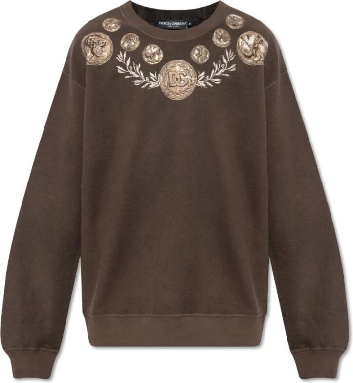 Dolce & Gabbana Stijlvolle Heren Sweatshirt Upgrade Brown Heren