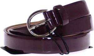 Dolce & Gabbana Purple Leather Logo Cintura Belt Paars Dames