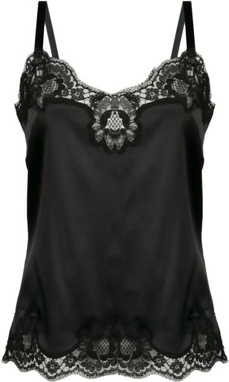 Dolce & Gabbana Luxe Kant Camisole Pyjama Black Dames