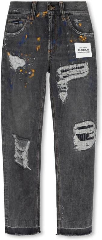 Dolce & Gabbana Re-Edition F W 2023 collectie jeans Grijs Heren