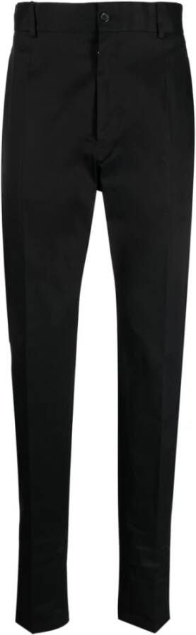 Dolce & Gabbana Zwarte hoog getailleerde pantalon Black Heren