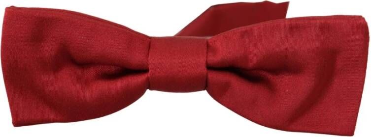 Dolce & Gabbana Red 100% Silk Slim Adjustable Neck Papillon Bow Tie Rood Heren