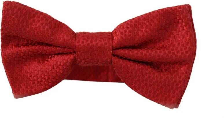 Dolce & Gabbana Rode Zijden Smalle Verstelbare Hals Papillon Stropdas Red Heren