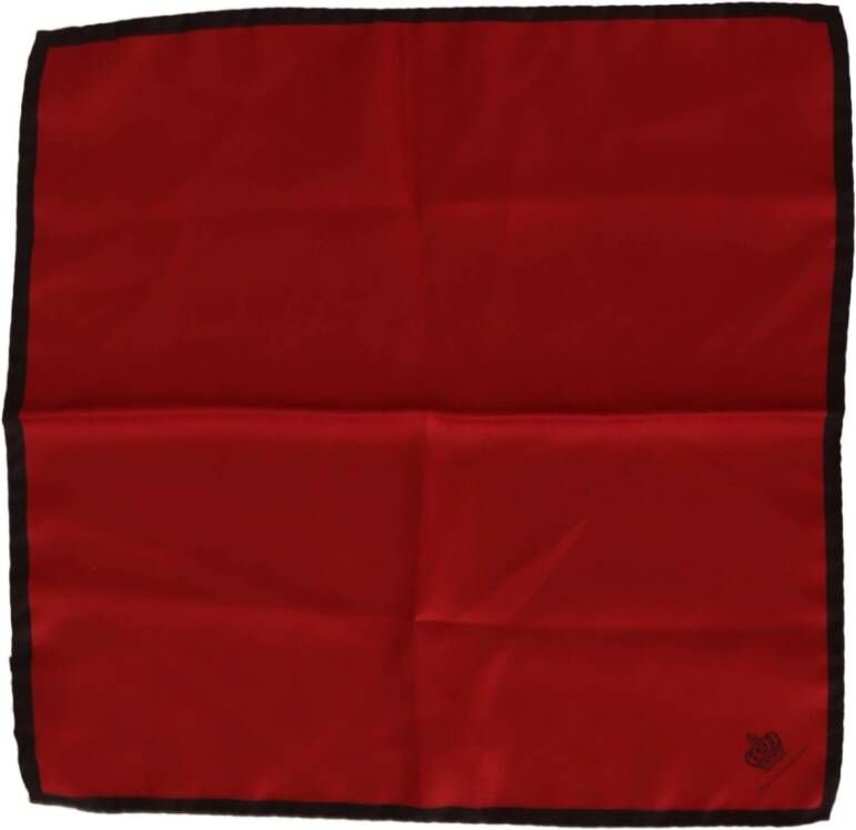 Dolce & Gabbana Red 100% Silk Square Handkerchief Scarf Rood