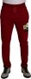 Dolce & Gabbana Red Cotton Logo Patch Sweatpants Jogging Pants Rood Heren - Thumbnail 1