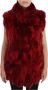 Dolce & Gabbana Red Coyote Fur Sleeveless Coat Jacket Rood Dames - Thumbnail 1