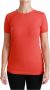 Dolce & Gabbana Dolce Gabbana Red Crewneck T-shirt Katoen Top met korte mouwen Rood Dames - Thumbnail 1