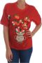 Dolce & Gabbana Elegante rode zijden blouse met kristalversieringen Red Dames - Thumbnail 1