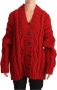 Dolce & Gabbana Pre-owned Red V-neck Wool Knit Button Cardigan Sweater Rood Dames - Thumbnail 1