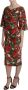 Dolce & Gabbana Multicolor Geranium Zijden Sheath Midi Jurk Multicolor - Thumbnail 1