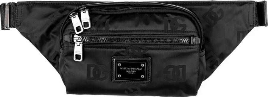 Dolce & Gabbana Nero Sicilia DNA Small belt bag with logo Black Heren