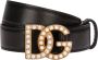 Dolce & Gabbana Zwarte Leren Riemen met Gouden Logo Gesp Zwart Dames - Thumbnail 6