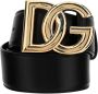 Dolce & Gabbana Luxe Zwarte Kalfsleren Riem met Gouden DG Logo Black Dames - Thumbnail 9