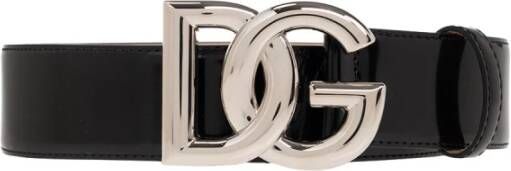 Dolce & Gabbana Lakleren Riem met logo Black Dames