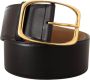 Dolce & Gabbana Zwart Leren Goud Metalen Vierkante Gesp Riem Black Dames - Thumbnail 1
