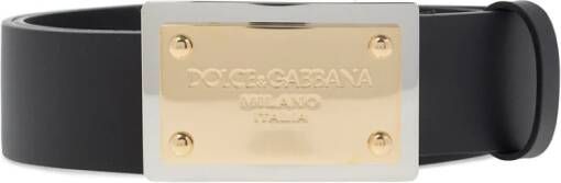Dolce & Gabbana Belt With Logo Zwart Heren