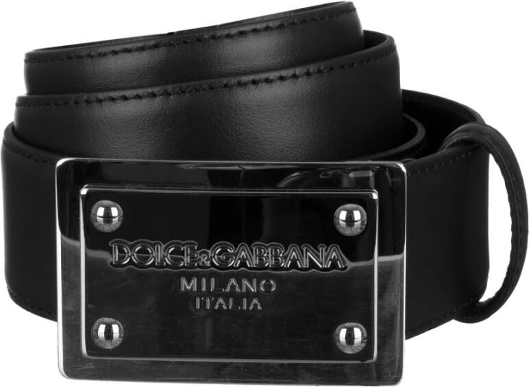 Dolce & Gabbana Verhoog je stijl met deze hoogwaardige leren riem Black Heren