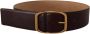 Dolce & Gabbana Donkerbruin Leren Goudkleurige Metalen Gesp Riem Italiaanse Stijl Brown Dames - Thumbnail 1