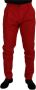 Dolce & Gabbana Rode Katoenen Broek Jeans Red Heren - Thumbnail 1