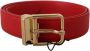 Dolce & Gabbana Rode Massief Leren Gouden Metalen Gesp Riem Red Dames - Thumbnail 1