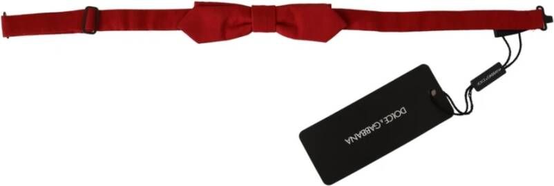 Dolce & Gabbana Rode Zijden Slim Skinny Strik Red Heren