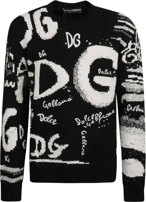 Dolce & Gabbana Ronde hals gekweek Zwart Heren