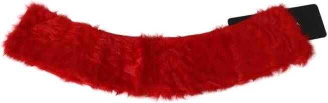 Dolce & Gabbana Rood Bont Lamsleren Sjaal voor Dames Rood Dames