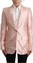 Dolce & Gabbana Pink Satin Long Sleeves Blazerjas Coat Jacket Roze Dames - Thumbnail 1