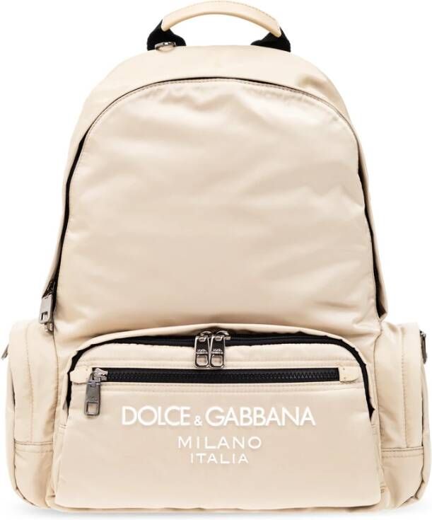 Dolce & Gabbana Rugzak met logo Beige Unisex