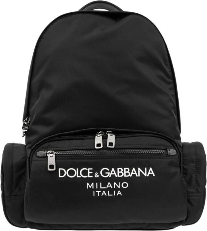 Dolce & Gabbana Sportieve Oversize Nylon Rugzak Zwart Black Heren