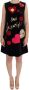 Dolce & Gabbana Zwarte San Valentino Kristallen Shift Jurk Black Dames - Thumbnail 1