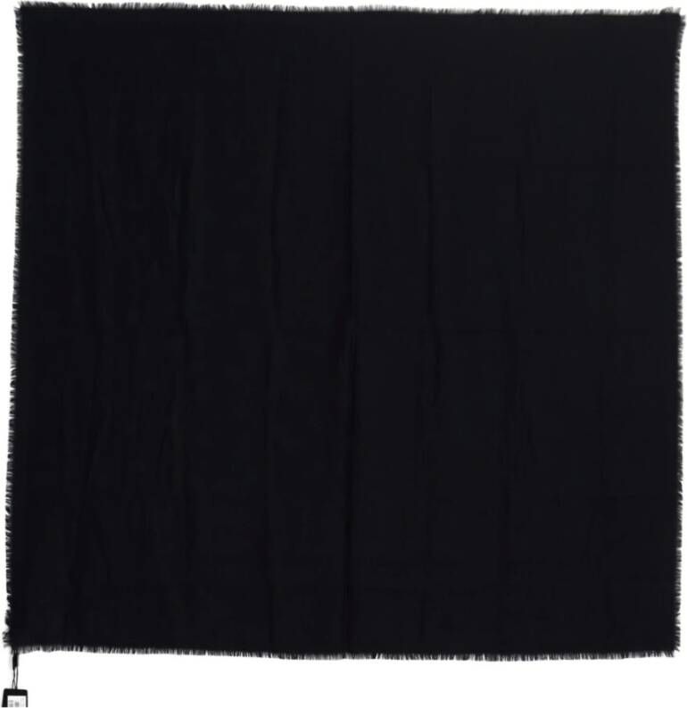Dolce & Gabbana Donkerblauwe Fringed Zijden Sjaal Blauw