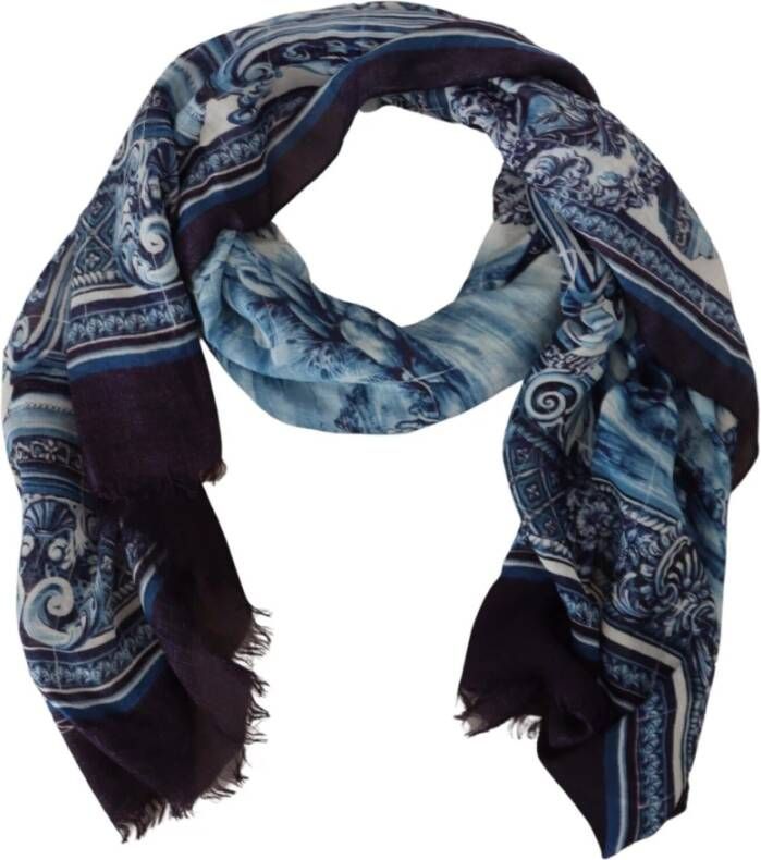 Dolce & Gabbana Blauwe Logo Sjaal voor Heren Blauw Heren