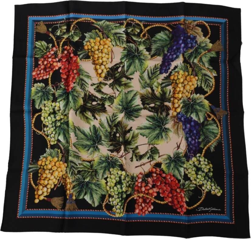 Dolce & Gabbana Authentieke Heren Zijden Vierkante Sjaal Multicolor Dames