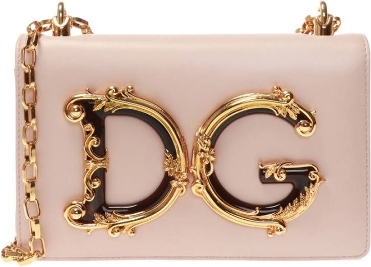 Dolce & Gabbana Geborduurde roze schoudertas Pink Dames