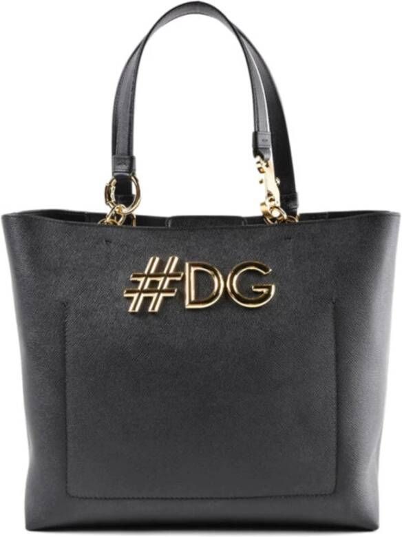 Dolce & Gabbana Trendy Leren Tote Bag Black Dames