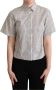 Dolce & Gabbana Gestreept Overhemd met Kraag Authentiek Katoen Stijlvol Ontwerp Gray Dames - Thumbnail 1