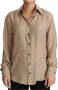 Dolce & Gabbana Beige Zijden Shirt met Decoratieve Knopen Beige Dames - Thumbnail 1