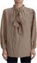 Dolce & Gabbana Bruine Zijden Ascot Kraag Blouse Top Brown Dames - Thumbnail 1