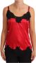Dolce & Gabbana DG Red Floral Lace Silk Satin Camisole Lingerie Top Rood Dames - Thumbnail 1