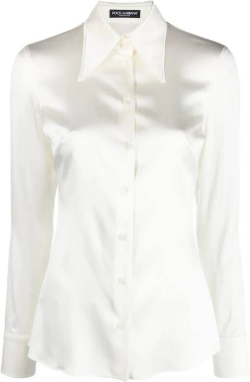 Dolce & Gabbana Luxe Zijden Overhemd White Dames